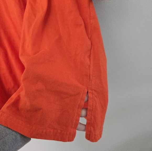 Woman Within 2X Tunic Top Embroidered Boho Scoop Neck Orange Elbow Sleeve Flowy - Picture 5 of 11